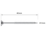 Upevňovací vrut zápustný V5141 - 3x40 mm - nerez A2, drážka Torx